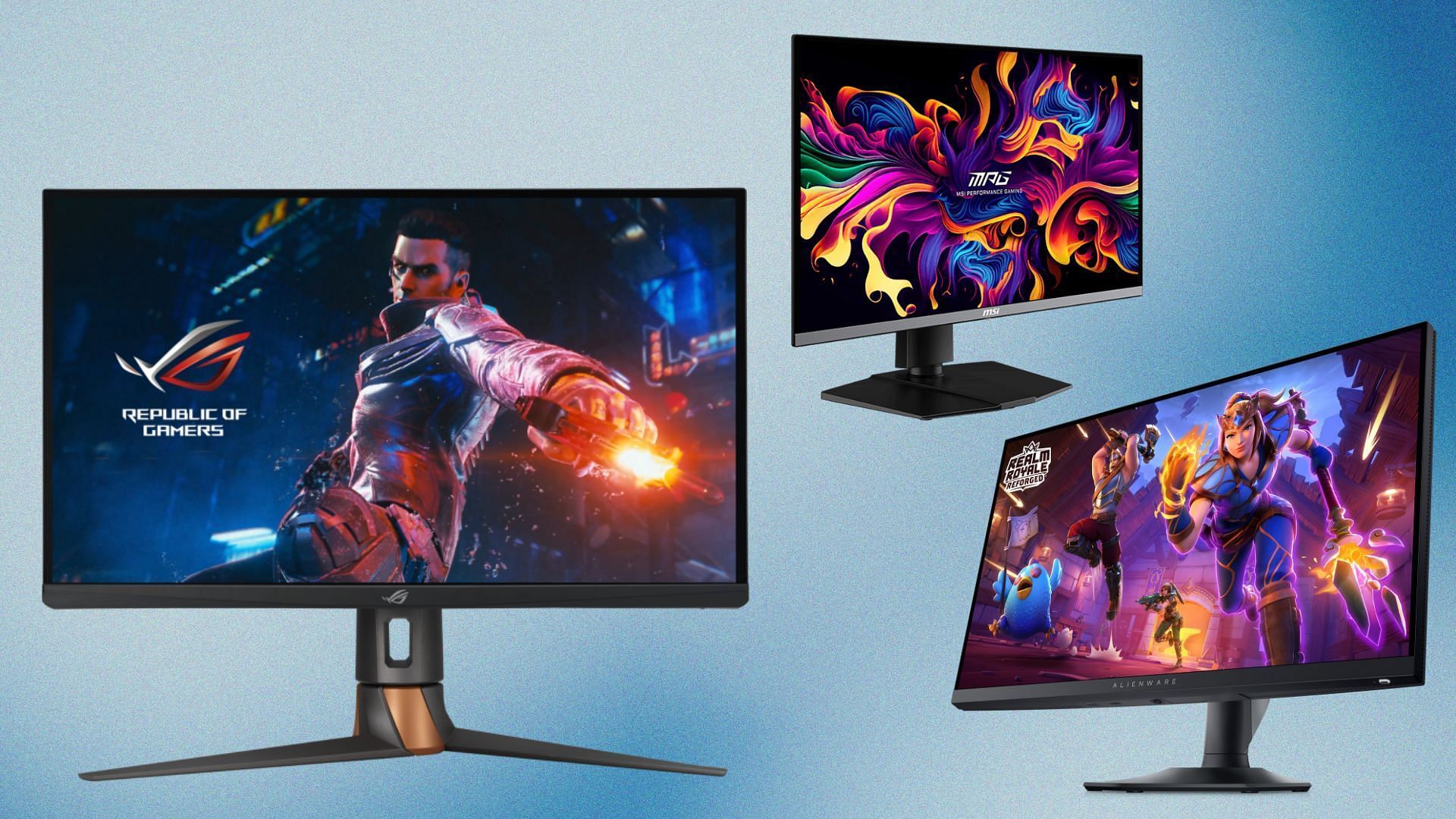 The best 360 Hz gaming monitors of 2025 (Image via MSI, Asus, Dell)