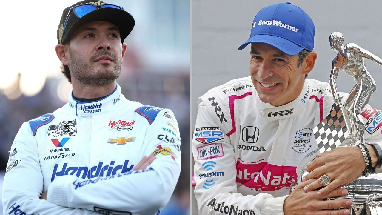 Kyle Larson and Helio Castroneves | Image via Getty