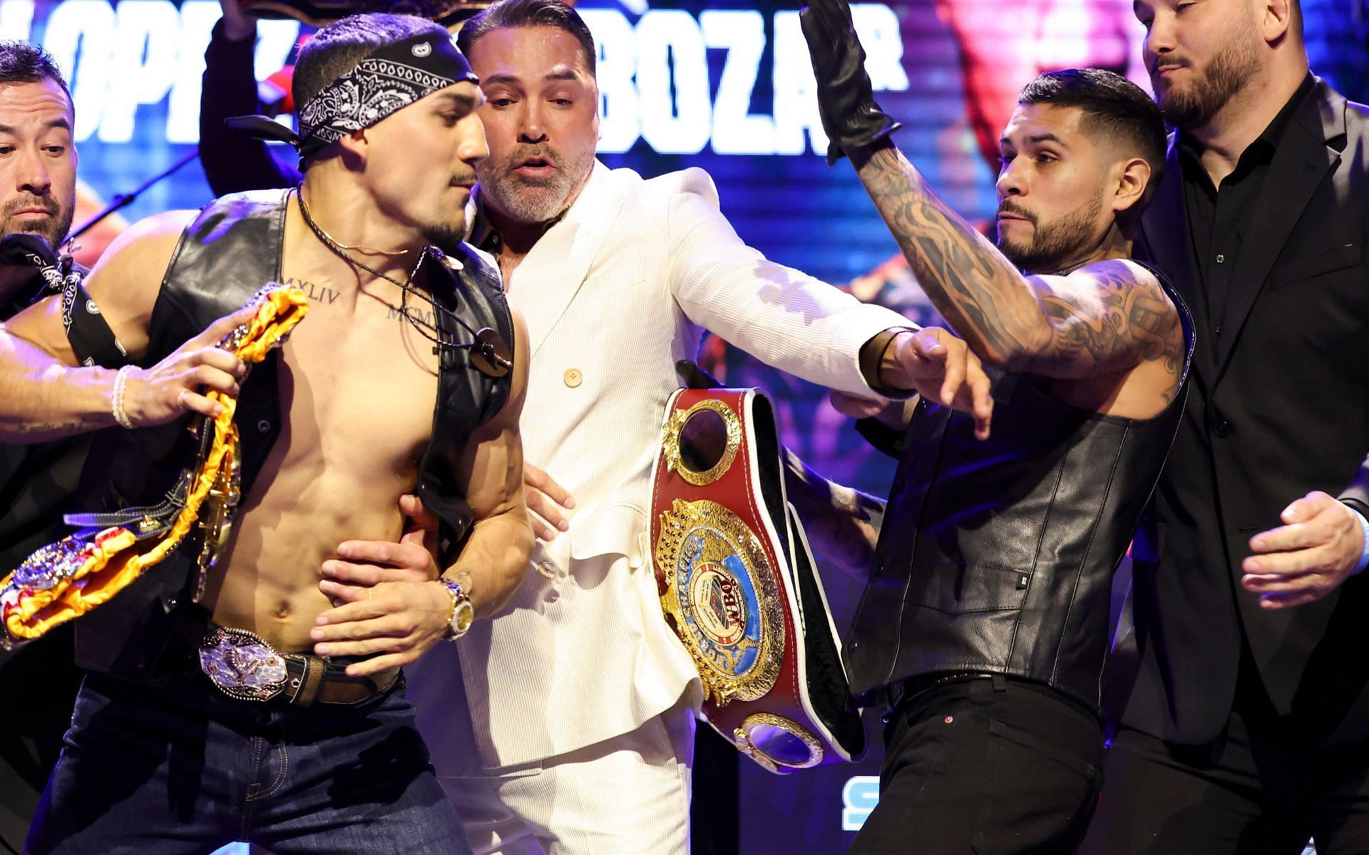 Teofimo Lopez and Arnold Barboza Jr. square off. [Image courtesy: Getty]