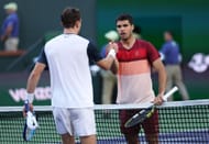 Jack Draper (left) and Carlos Alcaraz (right) after the Brit's semifinal win over the Spaniard at the 2025 BNP Paribas Open in Indian Wells (Source: Getty)