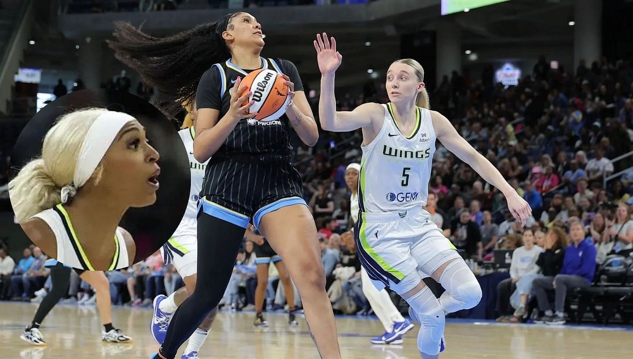 &quot;Who died and left you in charge?&quot; - DiJonai Carrington mercilessly trolls Paige Bueckers for playing peacekeeper. (Image Credit: Getty)