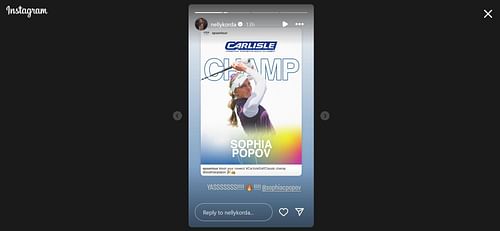 Nelly Korda's appreciation for Sophia Popov (Image Via: IG @nellykorda)