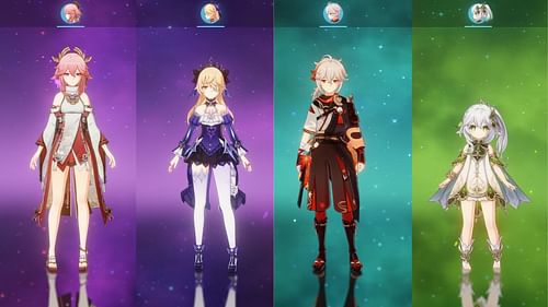 Yae Miko, Fischl, Kazuha, and Nahida team comp in Genshin Impact (Image via HoYoverse)