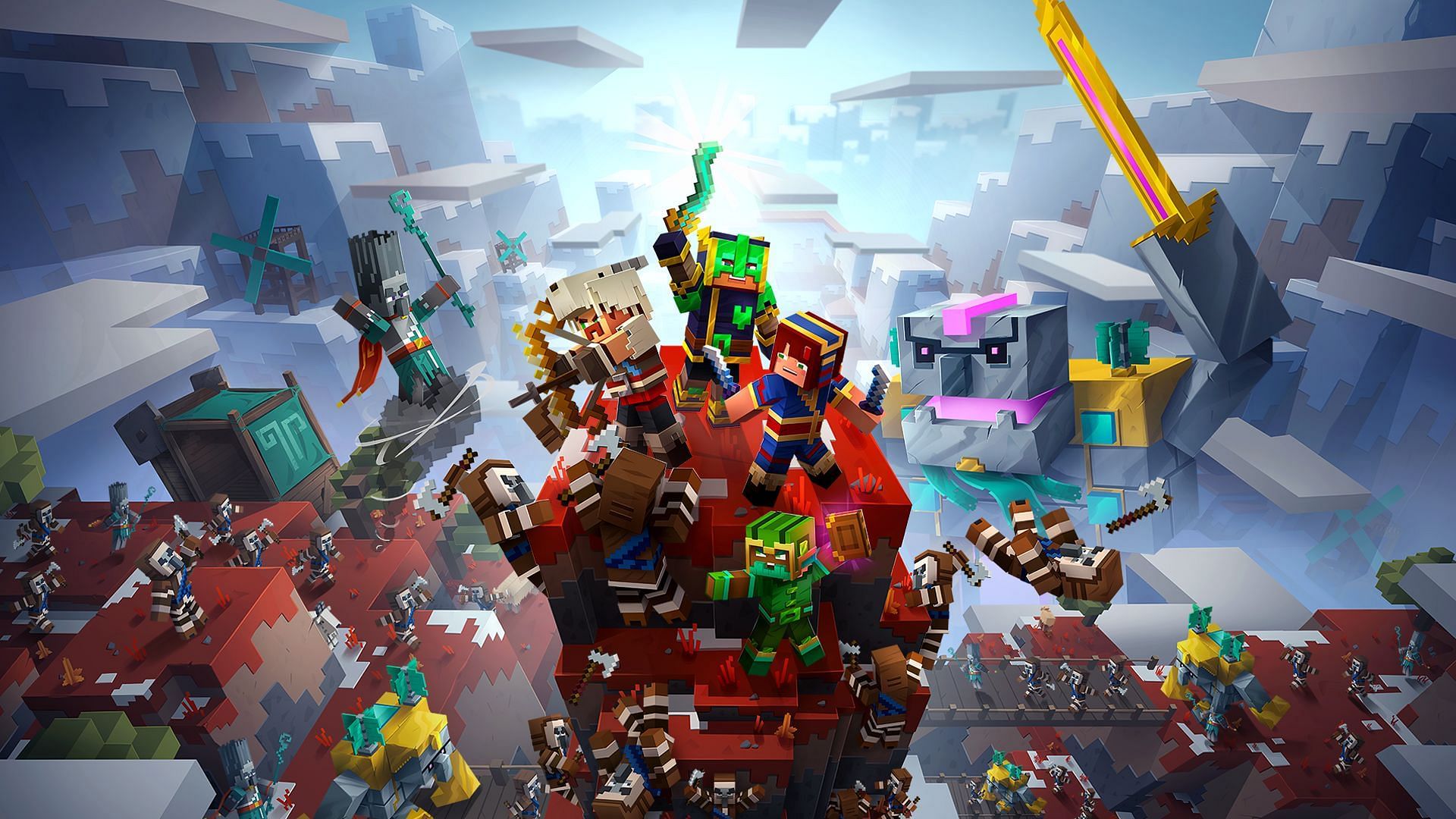 The next Minecraft spin-off should have a wide variety of engaging bosses (Image via Mojang Studios)