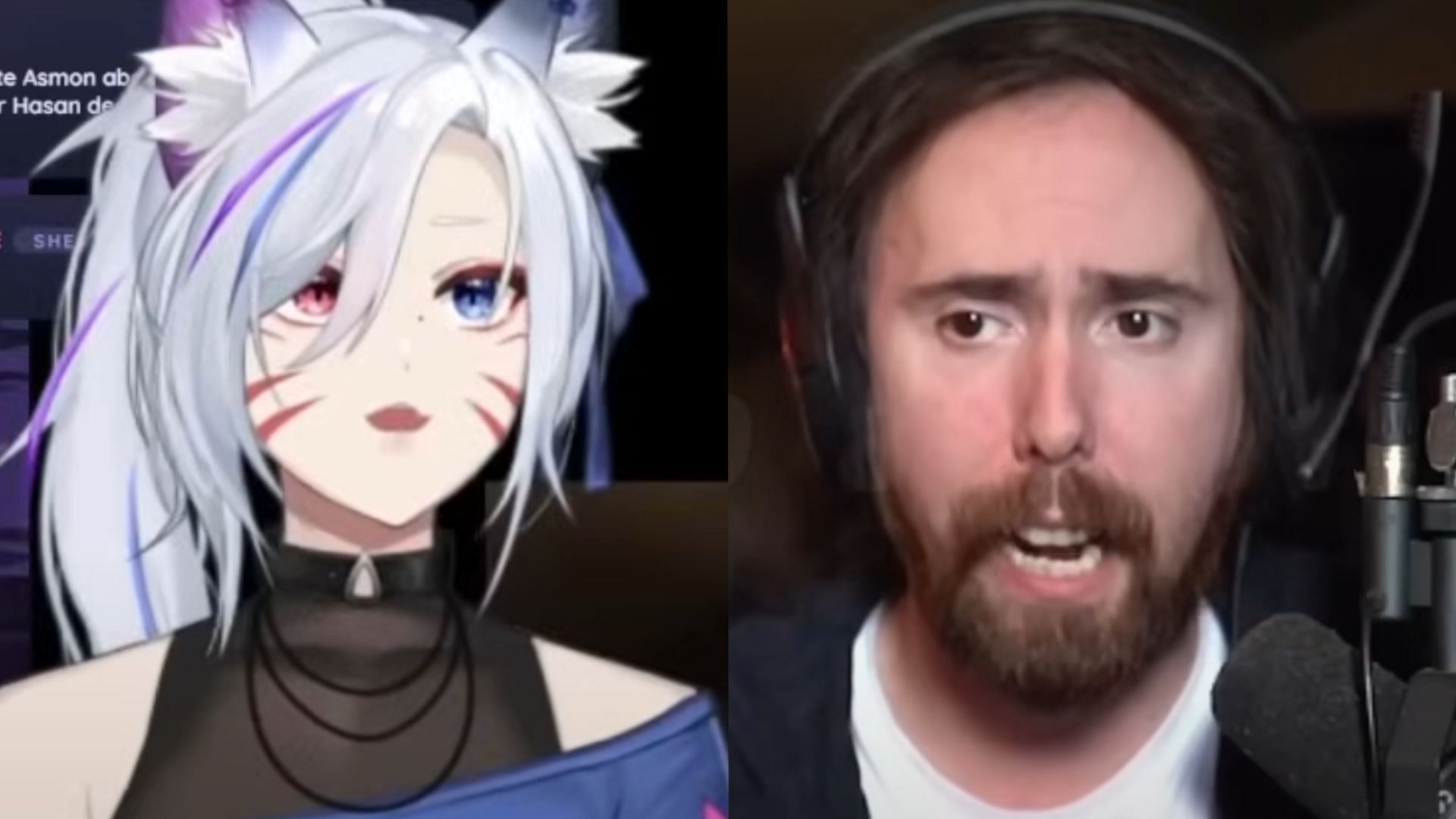 Nyara and Asmongold have been involved in a public feud recently (Image via nyaraVT/YouTube)