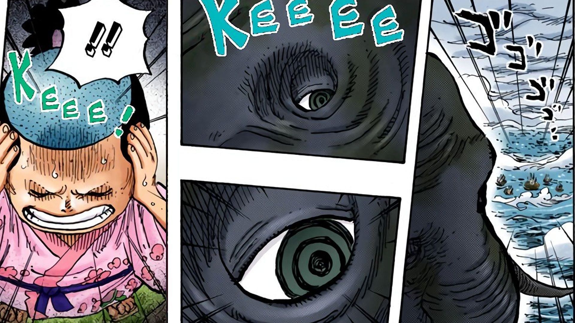 Zunesha projecting a vision into Momonosuke&#039;s head (Image via Shueisha)
