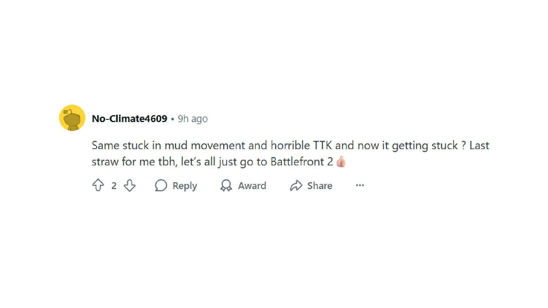 User sharing their poor experiences after the update (Image via Reddit)