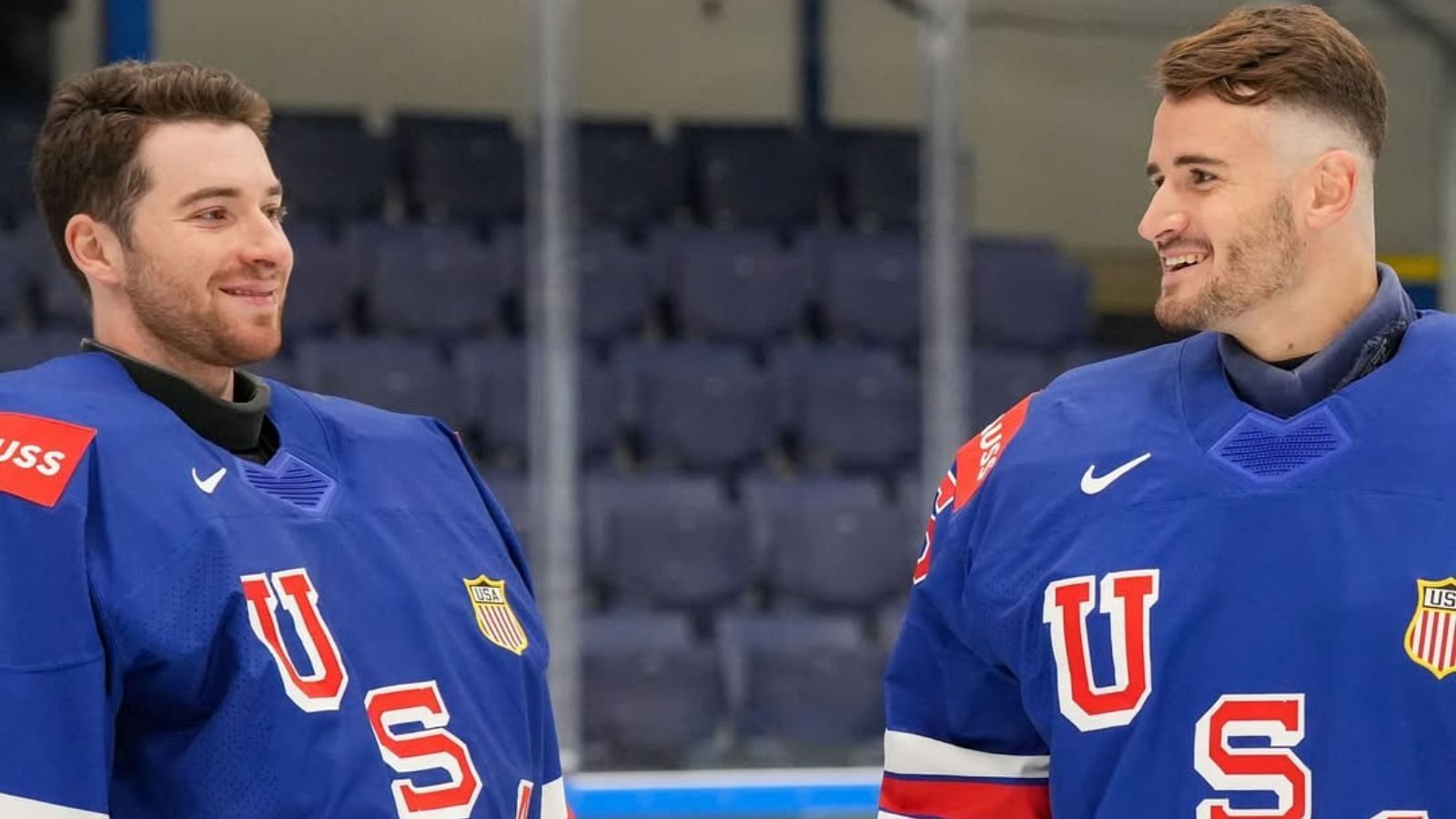 Jeremy Swayman drops 2-word reaction to &lsquo;photo day shenanigans&rsquo; with fellow Team USA goaltender Joey Daccord