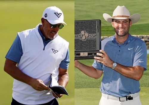 Phil Mickelson and Scottie Scheffler (Image via Imagn)