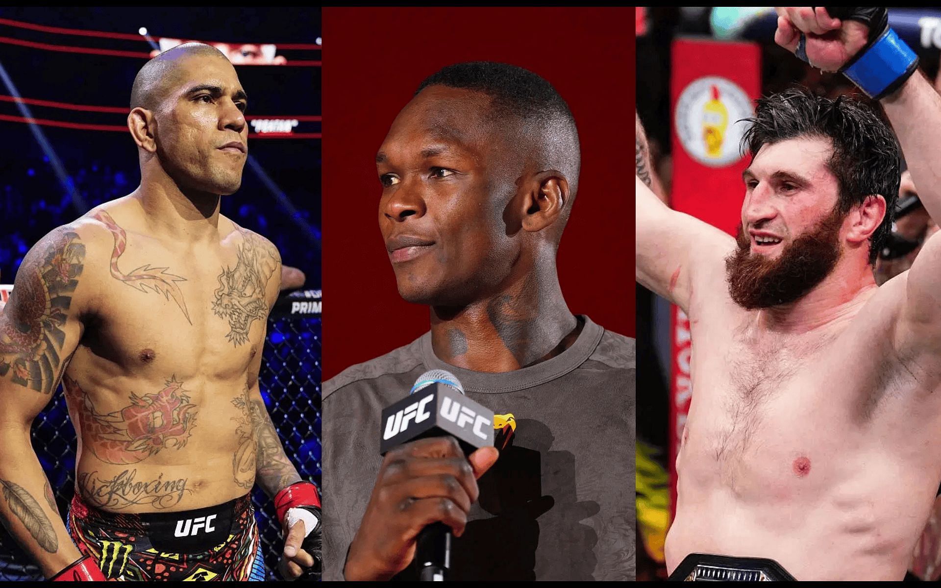 Israel Adesanya (middle) predicts Alex Pereira