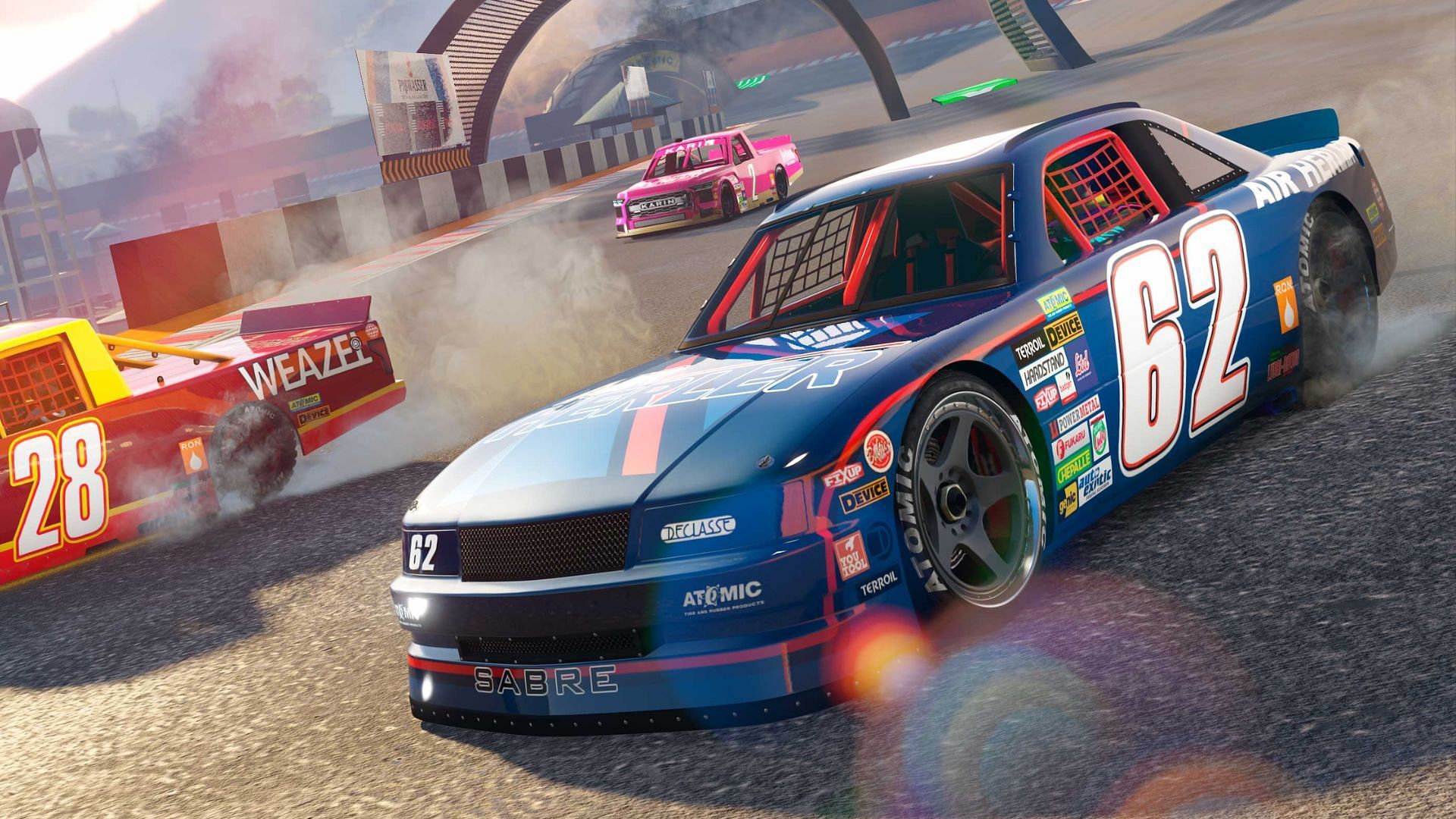 A blue Declasse Hotring Sabre (Image via Rockstar Games)
