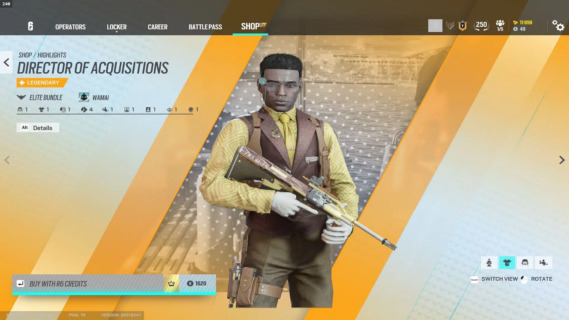 Wamai Elite Set - Director of Acquisitions (Image via Sportskeeda Gaming || Ubisoft)