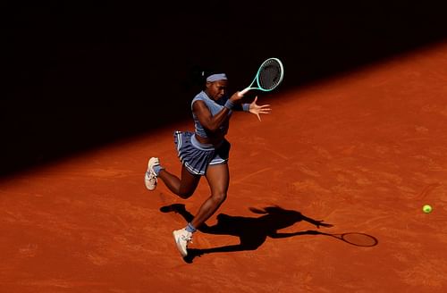 Coco Gauff in action at the Madrid Open - Day Ten - Source: Getty