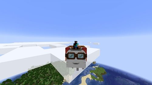 Happy ghasts will let you fly (Image via Sportskeeda Gaming || Mojang Studios)