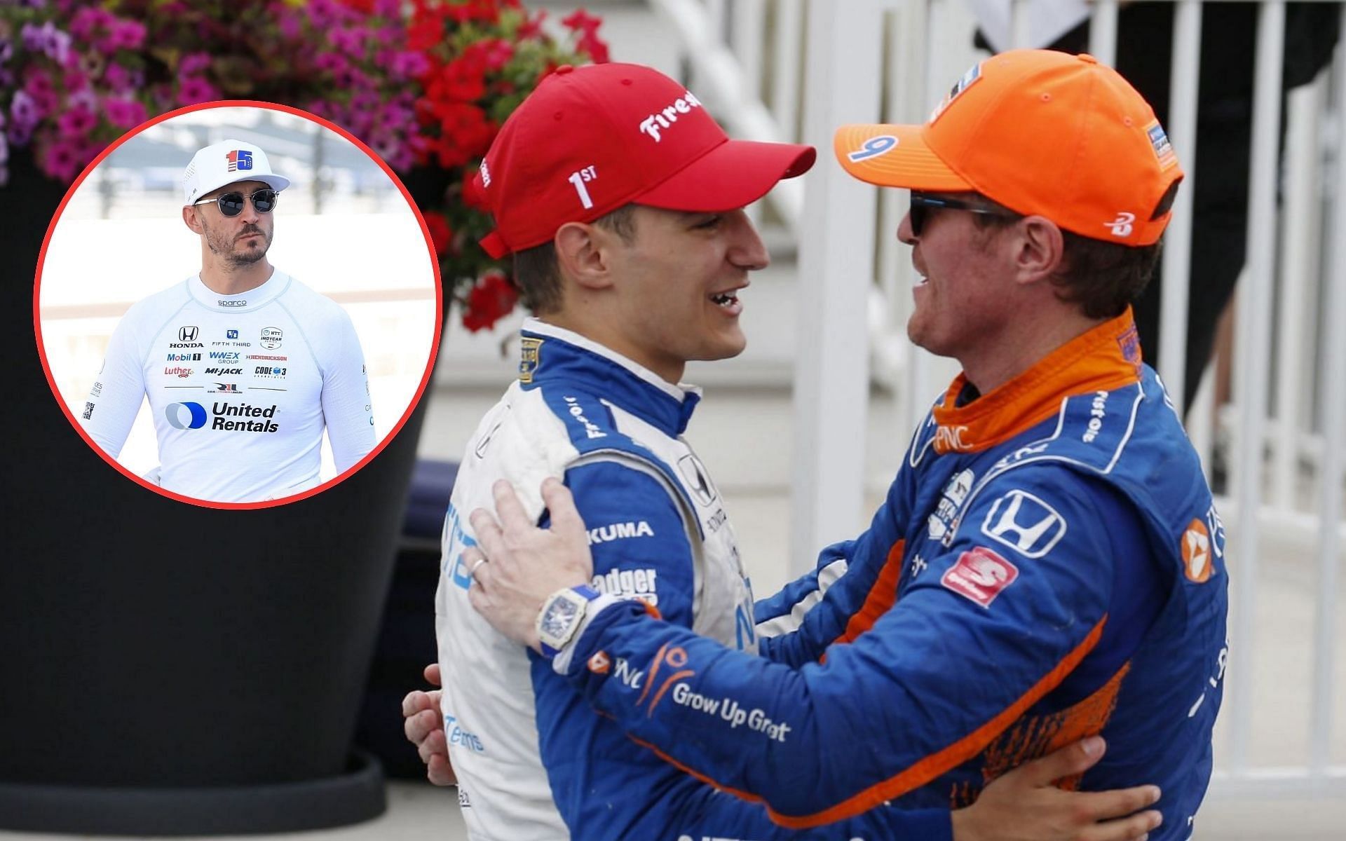 Graham Rahal, Alex Palou, and Scott Dixon