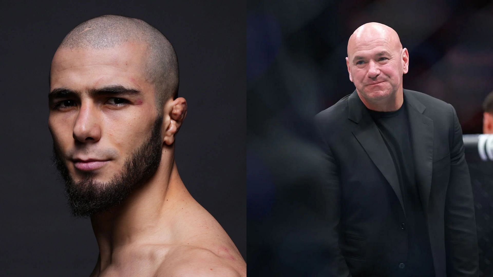  Muhammad Mokaev (left) reveals Dana White (right) sent him money after UFC release and car crash. [Images courtesy: Getty Images]