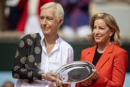 Martina Navratilova and Chris Evert pictured at the 2024 French Open | Image Source: Getty