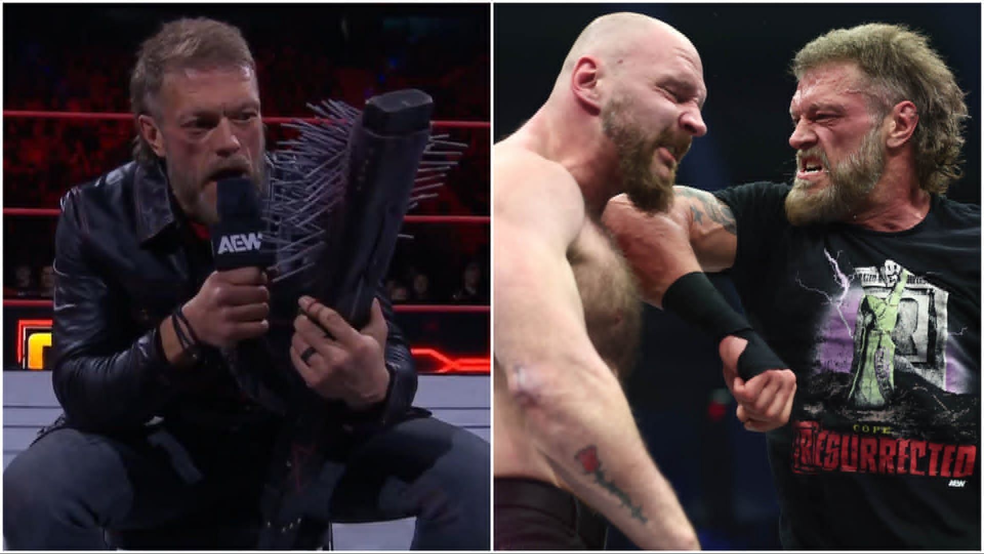 &quot;Rated R Superstar&quot; Cope and AEW World Champion Jon Moxley (Photo Credits: allelitewrestling.com)