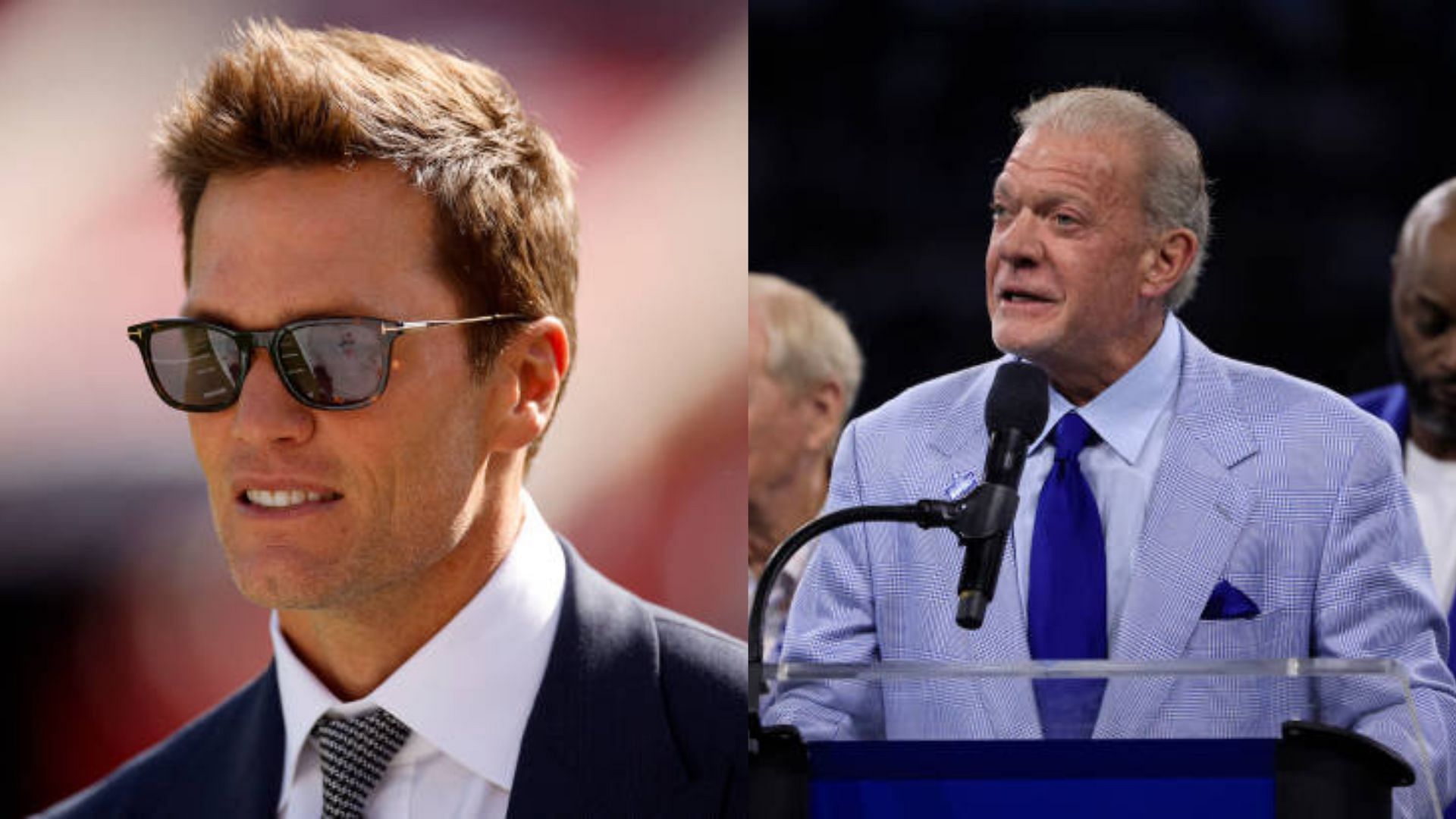 Tom Brady shared his condolences for longtime Indianapolis Colts owner Jim Irsay. (Photos via Getty Images)