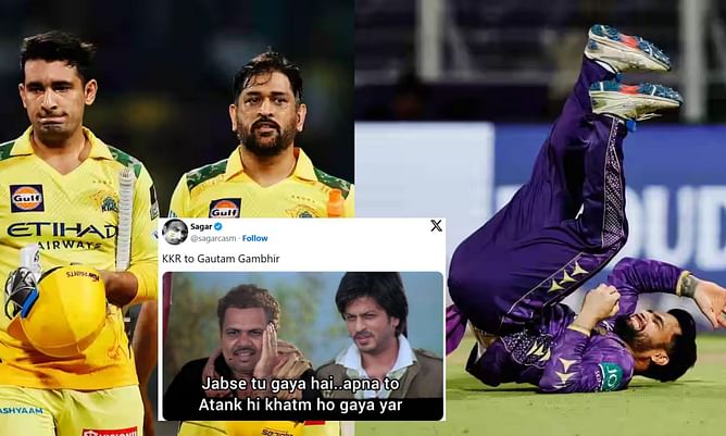 "Ham to doobenge sanam tumhe bhi le chalenge"- Top 10 funny memes after CSK's win vs KKR in thrilling IPL 2025 match