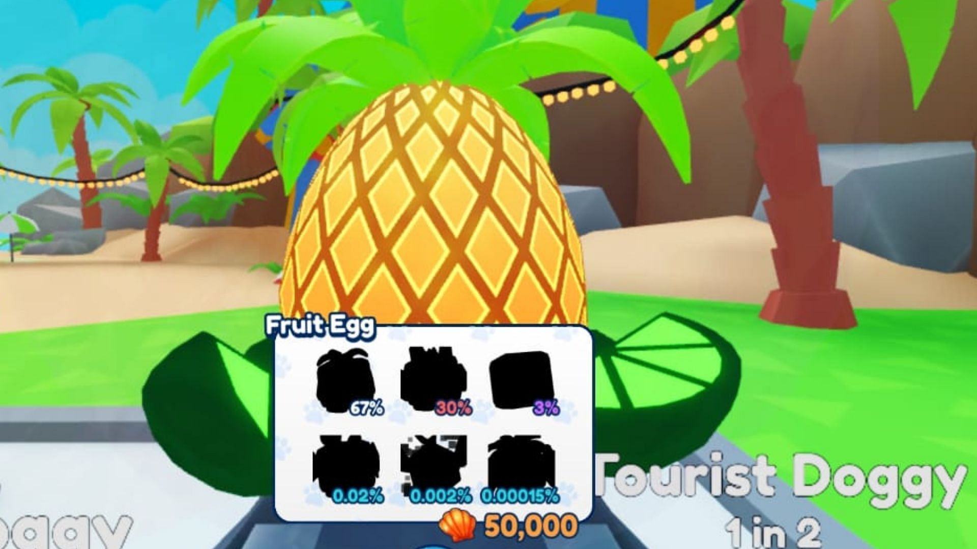The Fruit Egg costs 50,000 Seashells (Image via Roblox)