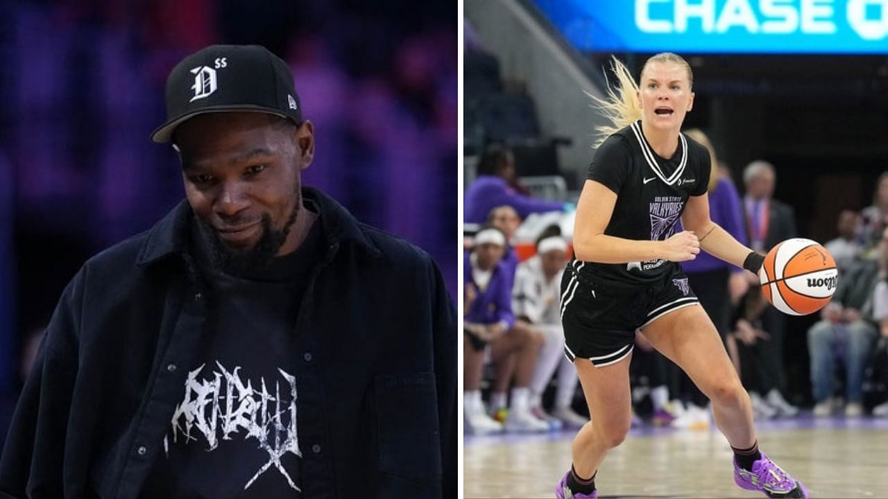 Kevin Durant shares wholesome moment with Valkyries guard Julie Vanloo in repeat of Olympics link up