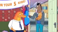 Unexpectedly thrust into a caretaker role, BoJack bonds with a lost seahorse baby, revealing a softer side of himself. (Image via Netflix)