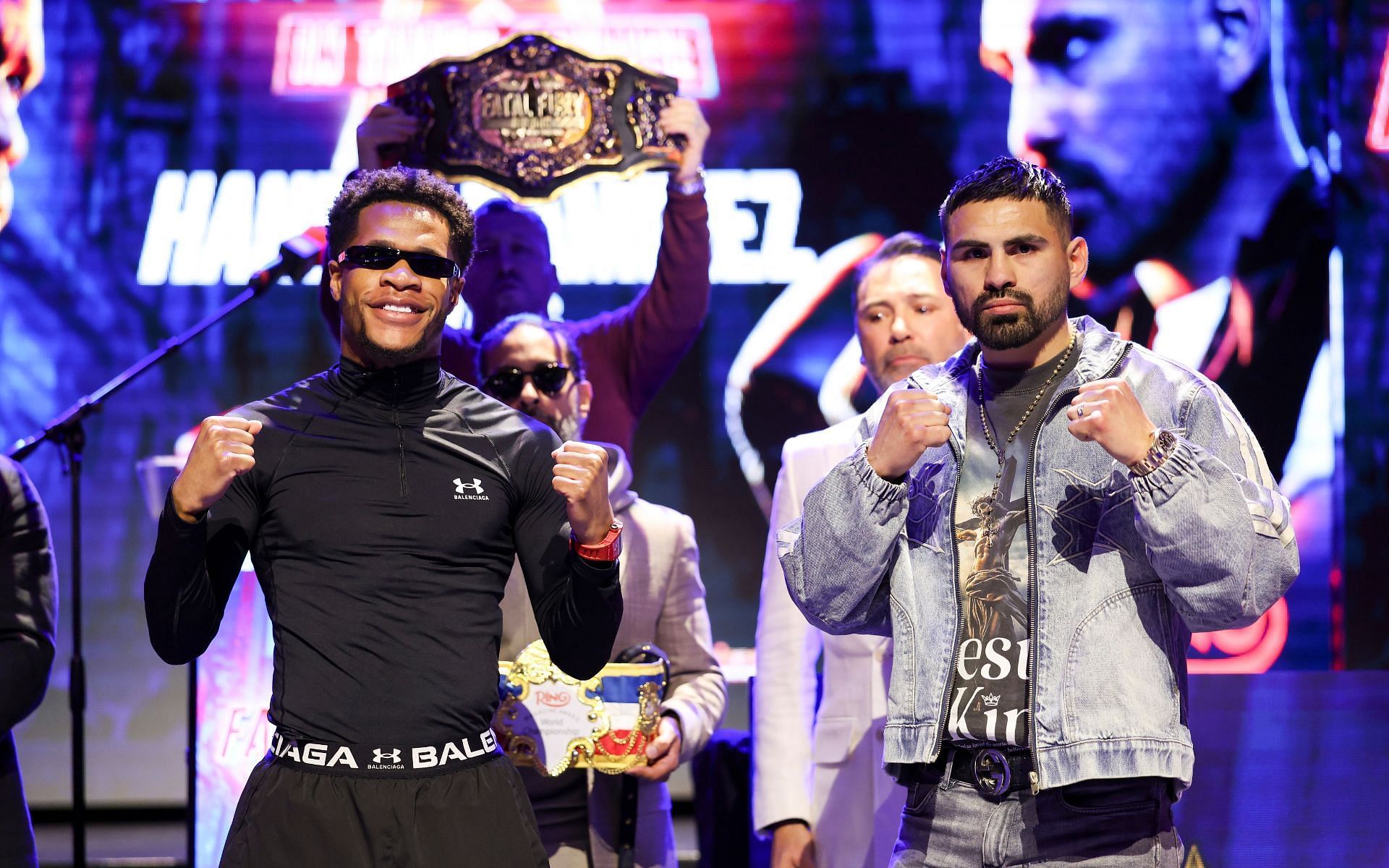 Devin Haney and Jose Ramirez square off. [Image courtesy: Getty]