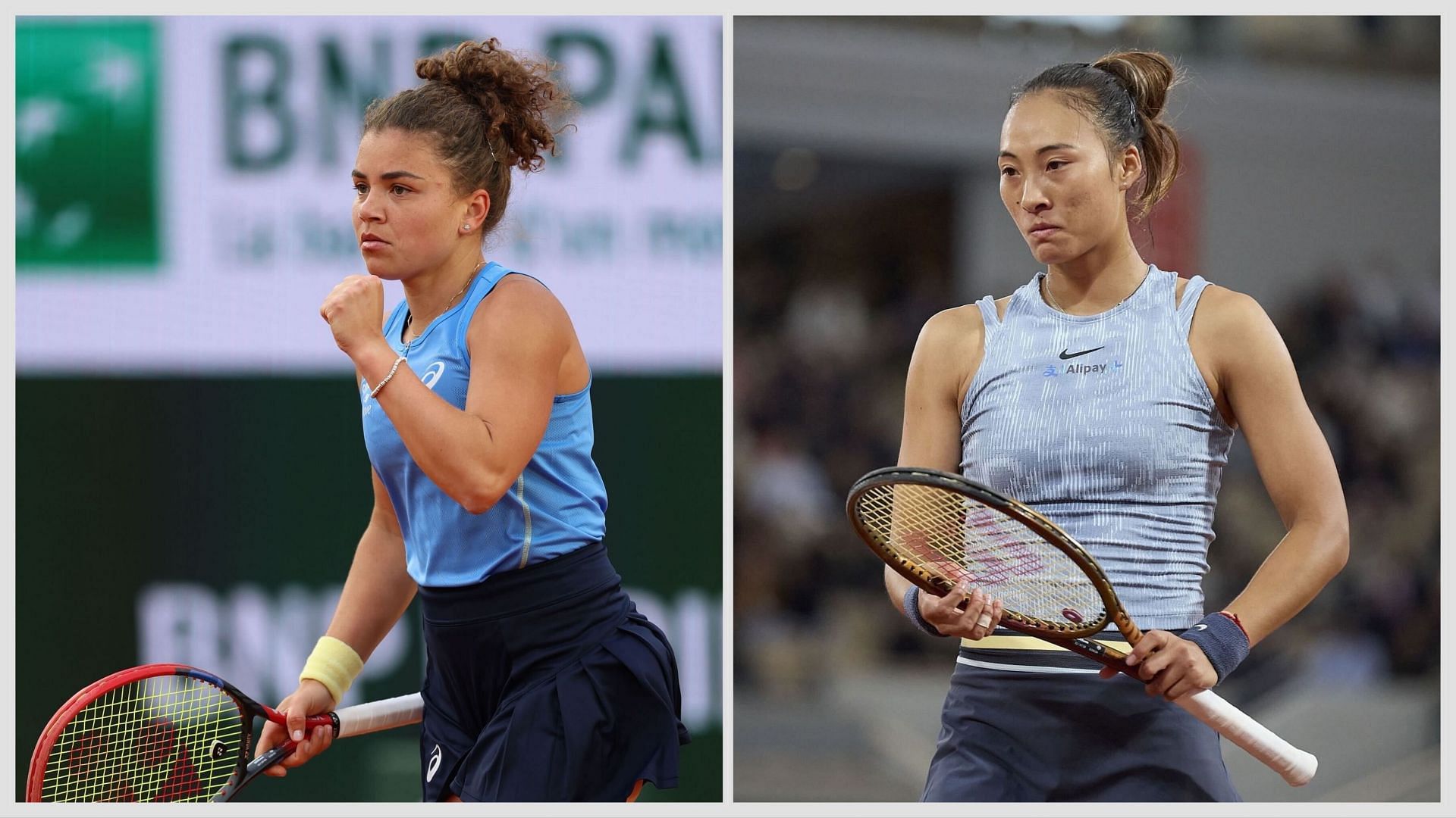 Jasmine Paolini and Zheng Qinwen will be in action on Day 8 of the French Open 2025. (Photos: Getty)