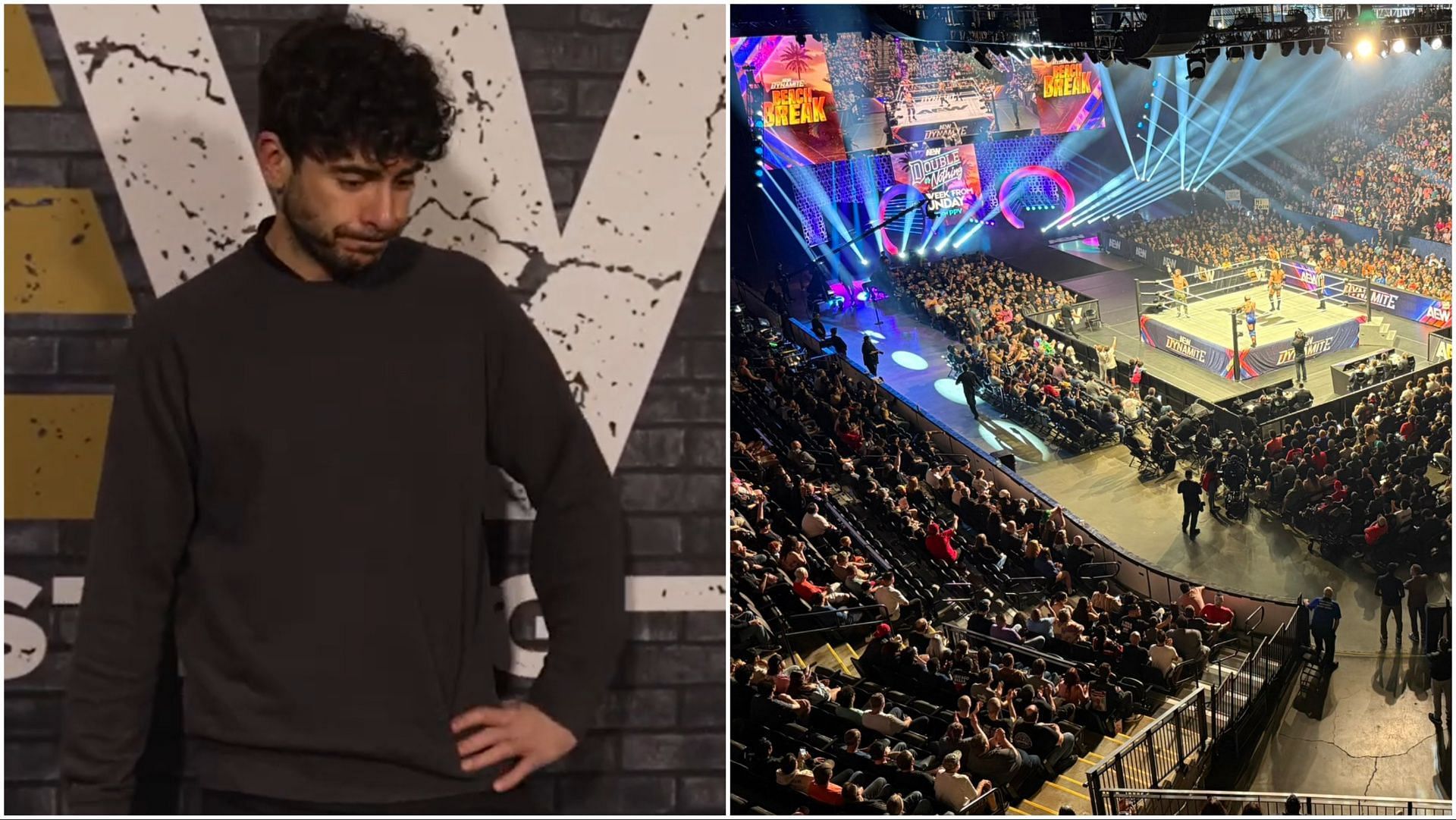 AEW President Tony Khan speaks to media, fans attend Dynamite: Beach Break 2025