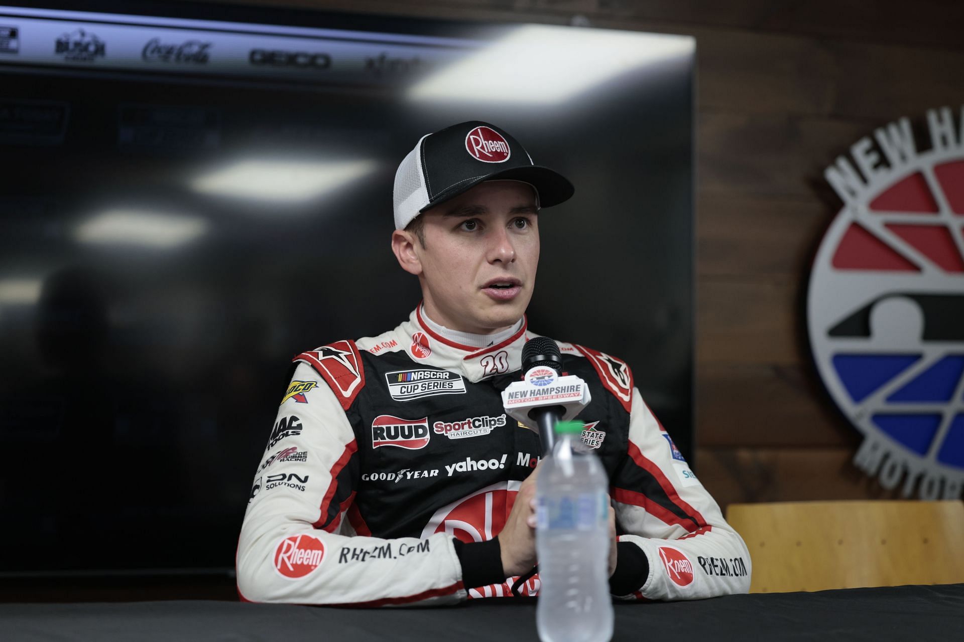 Christopher Bell listens to a question at New Hampshire Motor Speedway in Loudon, New Hampshire. - Source: Getty