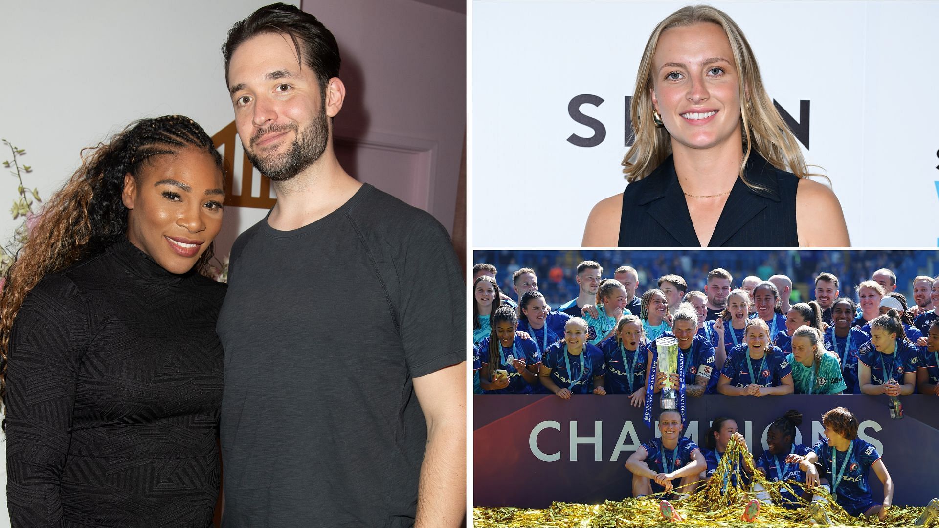 Alexis Ohanian. Aggie Beever-Jones, Serena Williams. Chelsea FCW (Source: Getty)