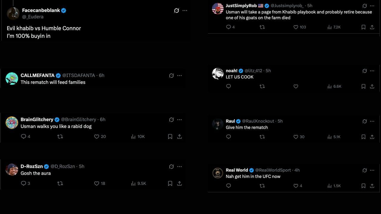 Fan reactions. [Screenshots courtesy: @mma_orbit on X]