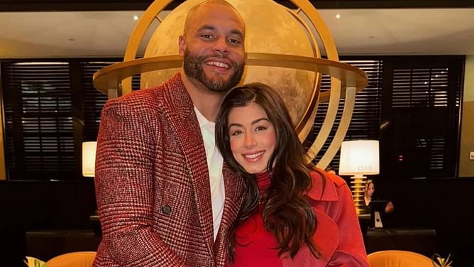 Dak Prescott drops special 3-word message for pregnant wife Sarah Jane at Texas Motor Speedway
