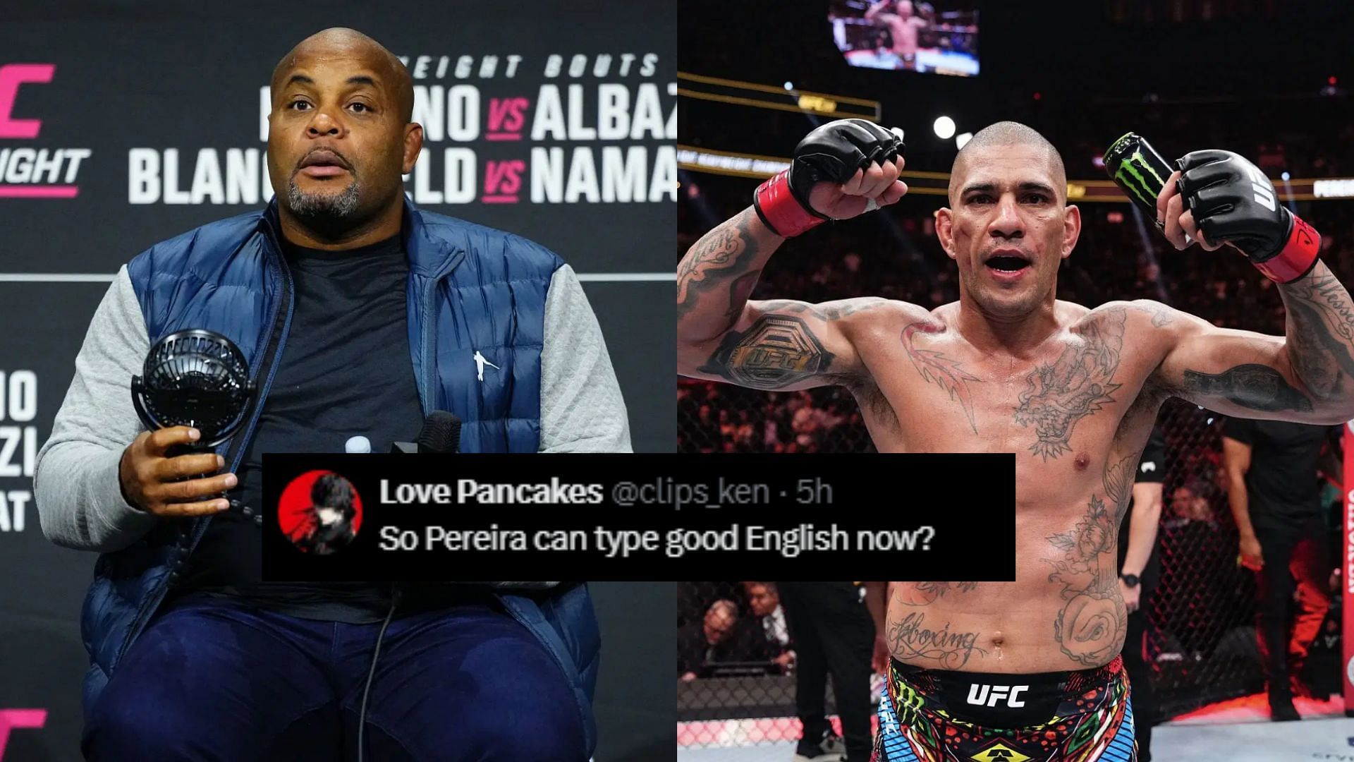  Daniel Cormier (left) thinks Alex Pereira