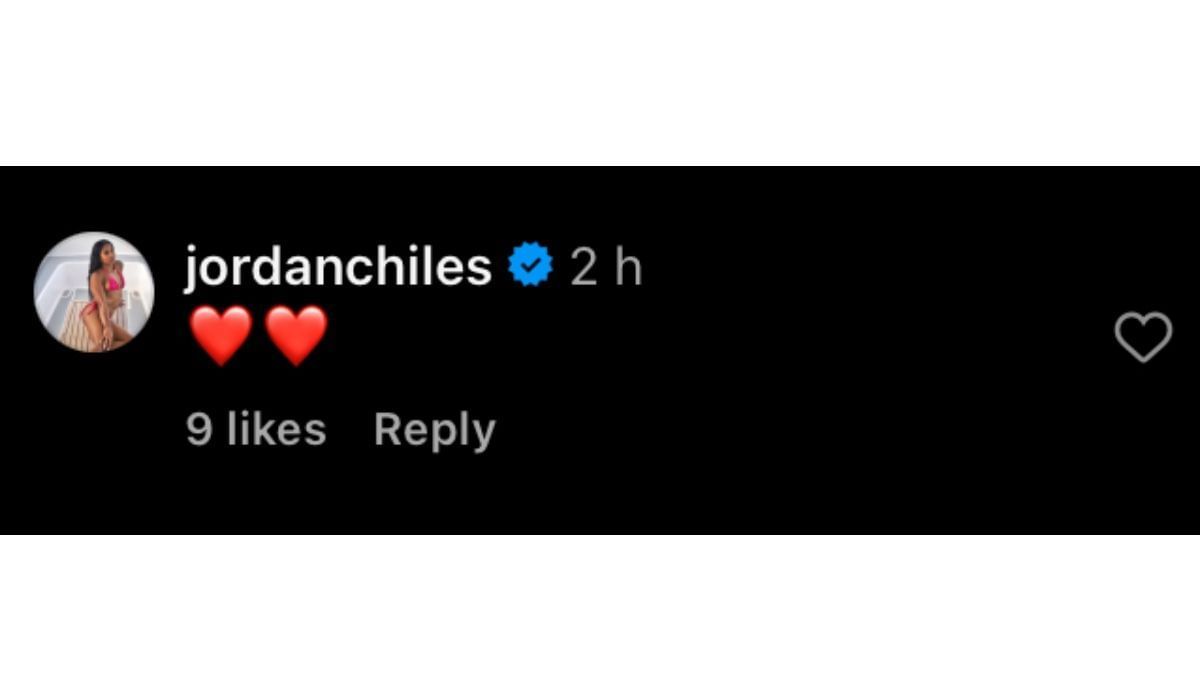 Jordan Chiles&rsquo; Comment on Instagram