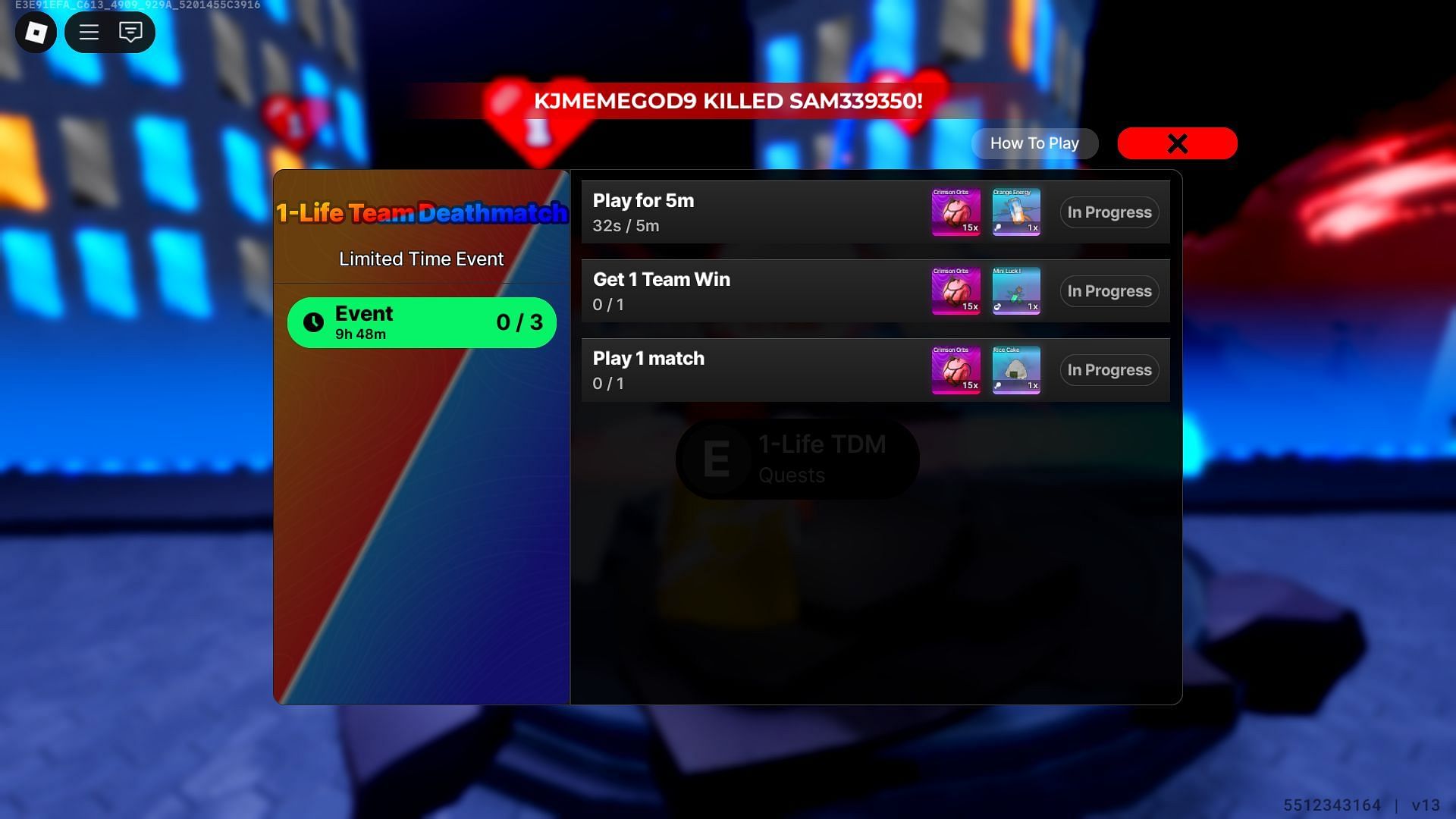 Events tasks (image via Roblox)