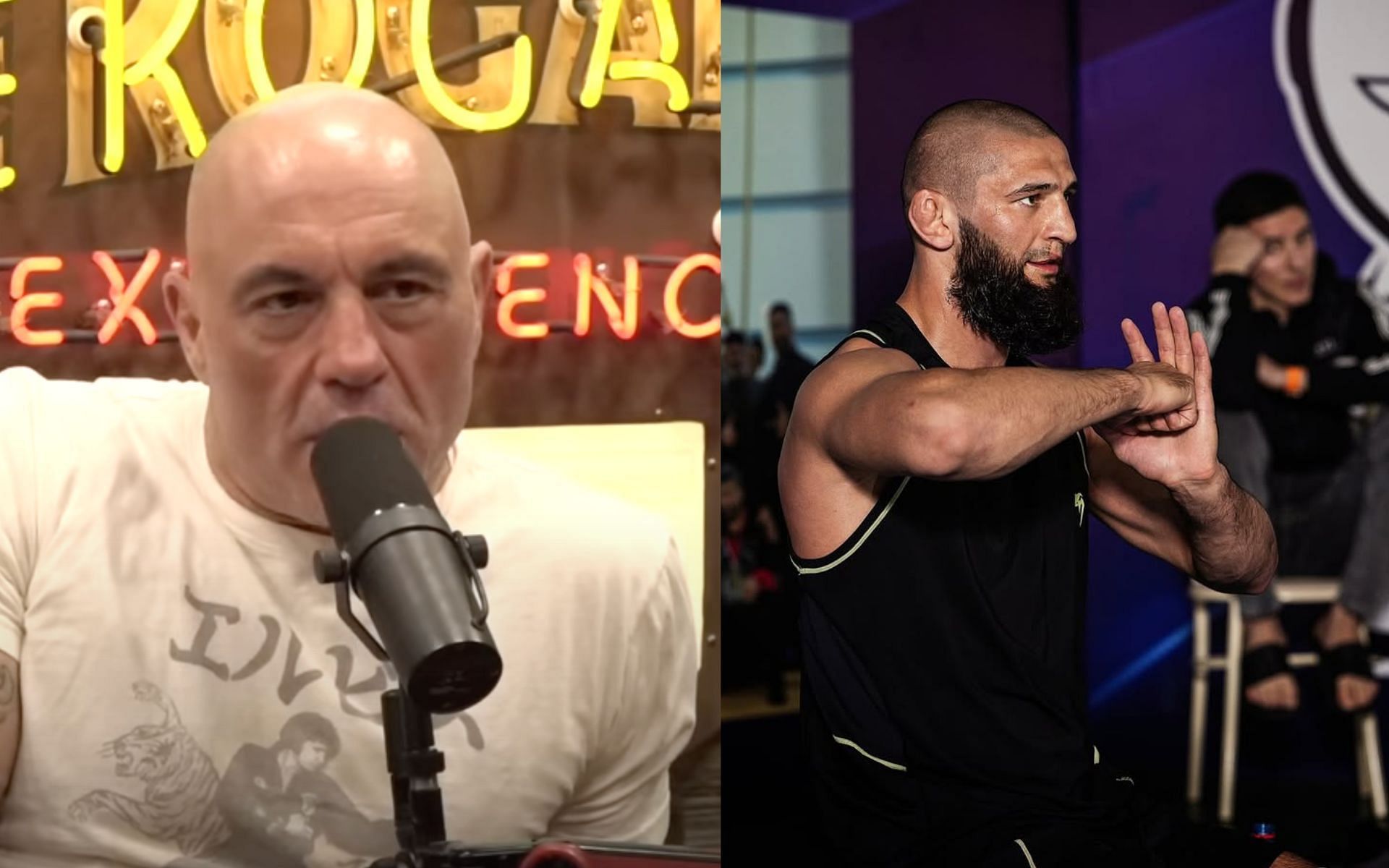 Joe Rogan has been a long admirer of Khamzat Chimaev [Image Courtesy: @khamzat_chimaev on Instagram and @joerogan on YouTube]