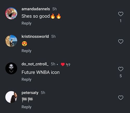 Fans react to Azzi Fudd returning to practice ahead of the new season (Image via Instagram/@cbrickley603)