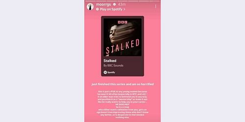 Screenshot via Morgan Riddle @moorgs on Instagram dated May 12, 2025.