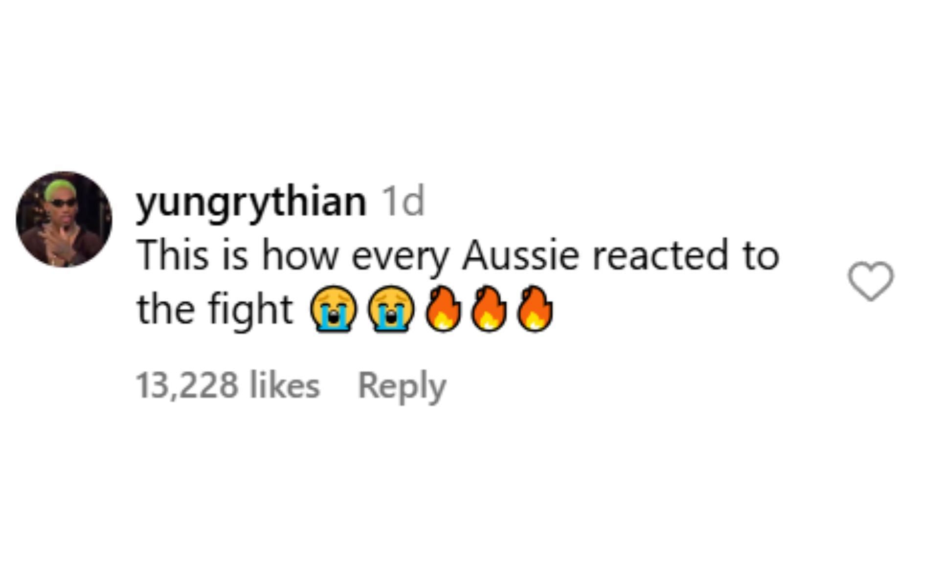 Fan reaction [Screenshot courtesy: @alexvolkanovski on Instagram]