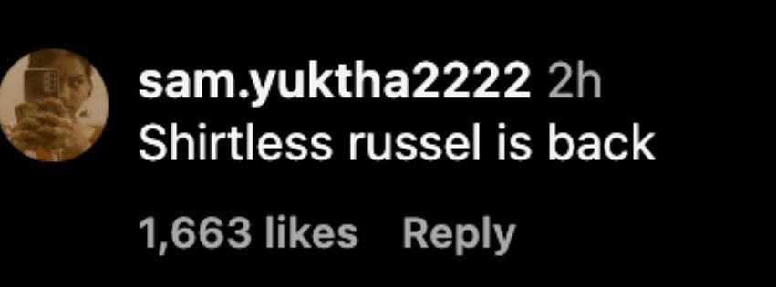 Fan comment on Russell&#039;s IG post [Image Source: @georgerussell63/Instagram]