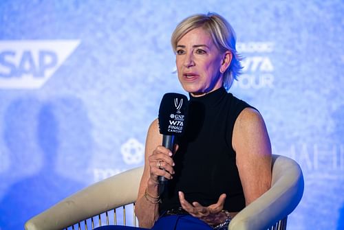 Chris Evert pictured at the 2023 WTA Finals | Image Source: Getty
