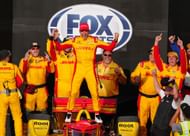 Alex Palou celebrates after winning the IndyCar Sonsio Grand Prix - Source: Getty