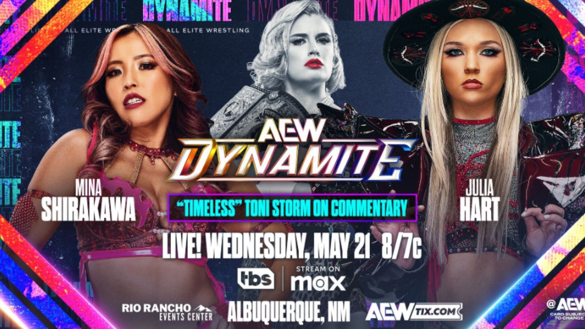 Match graphic for Mina Shirakawa vs Julia Hart next week [Credit: AEW on X]