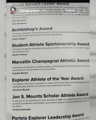 Cameron Boozer wins Explorer Athlete of the Year award at graduation. (Image via Instagram @3amigosmom)