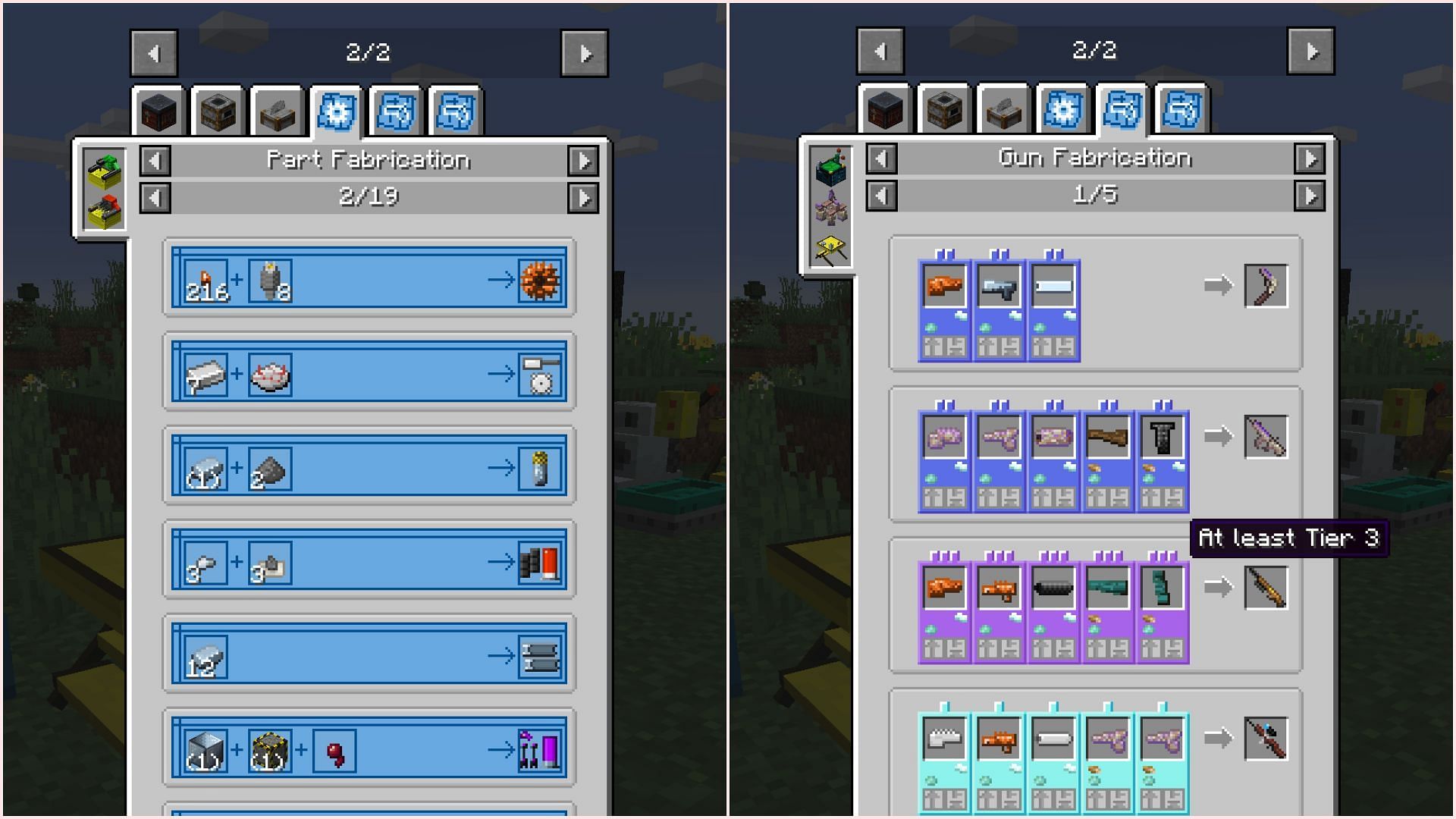 The Flan's Mod: Reloaded adds lots of new items and features to create various weapon parts and weapons. (Image via CurseForge/FlansGames)