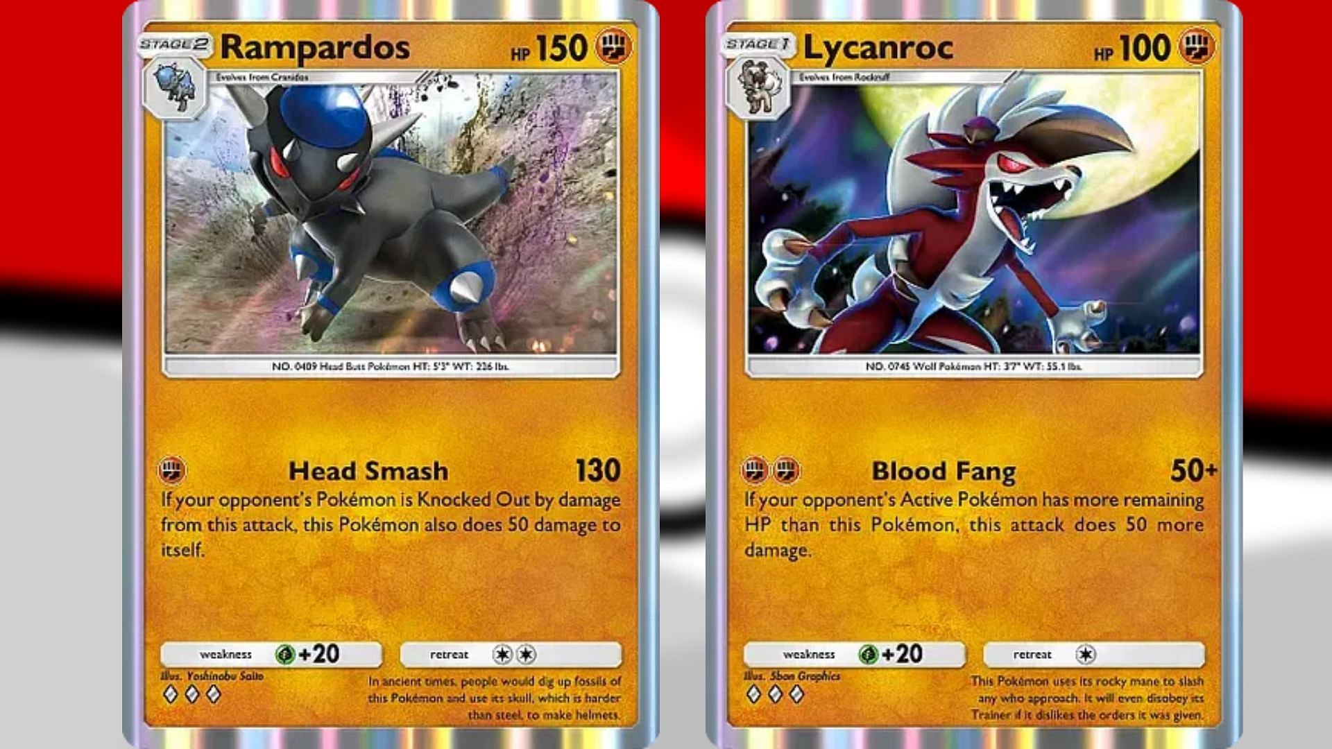 Rampardos and Lycanroc in PTCGP (Image via TPC)