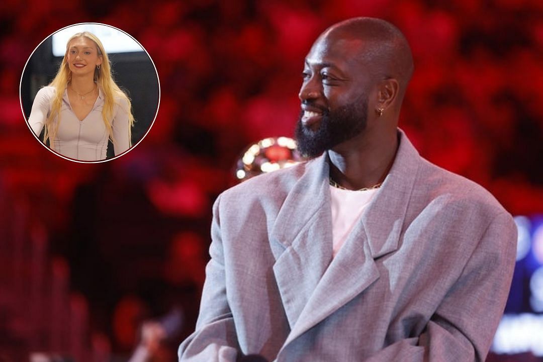 Cameron Brink arrives for an WNBA game at the Crypto.com Arena, Miami Heat legend Dwyane Wade smiles while attending an NBA game