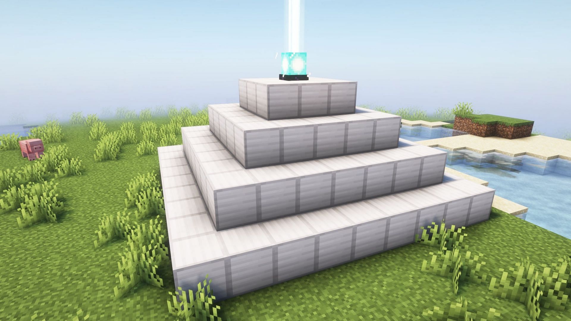 A beacon is a block that applies various positive status effects to you in a particular area (Image via Sportskeeda Gaming || Mojang Studios)